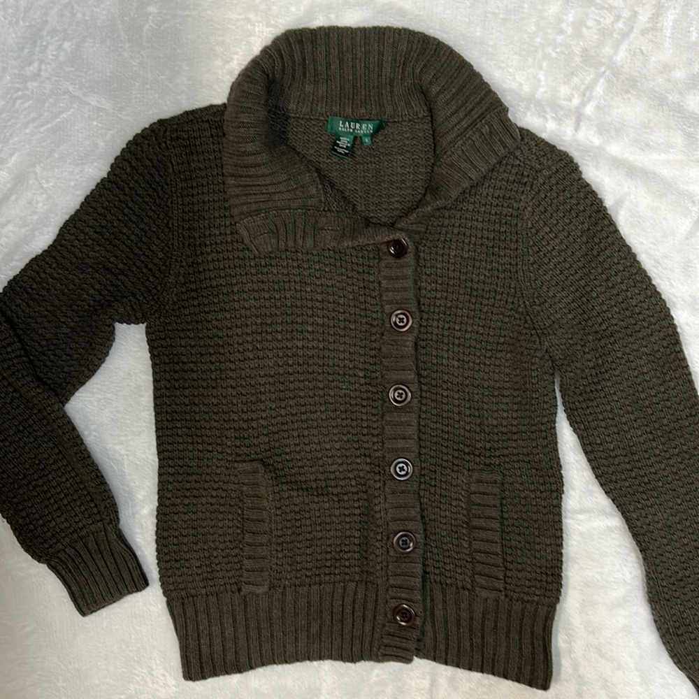 Lauren Ralph Lauren Button up Sweater Small